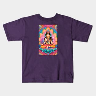Lakshmi sitting on a lotus flower Kids T-Shirt